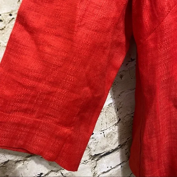 NWT Pendleton Red Linen Woven Lora Tunic Shirt - Picture 3 of 7